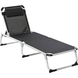 OutSunny Alfresco Reclining Sun Lounger, black