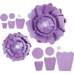 Creativ Company Papirblomster, lilla, diam. 15 25 cm, 230 g, 2stk