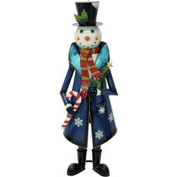 Europalms Snowman with Coat, Metal, 150cm, blue