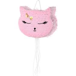PartyDeco Piñata 27x35x9cm Katze Party Dekoration zum Befüllen
