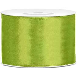 PartyDeco Satin Geschenkband Grün 25m 50mm Breit