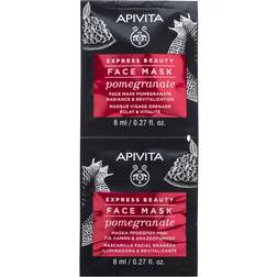 Apivita Express Beauty Face Mask for Radiance & Revitalization with Pomegranate 2X8 ml