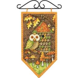 Debbie Mumm Fall Banner Counted Cross Stitch Kit-5"X8" 14 Count