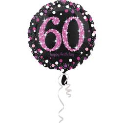 FolieBallon 60 jaar happy birthday Pink 43cm