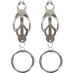 Taboom Butterfly Nipple Clamps with Ring Silver