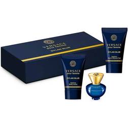 Versace Dylan Blue For Women 3 Pc Mini Gift Set 0.16Oz Edp Spray, 0.84Oz Body Lotion, 0.84Oz Shower Gel