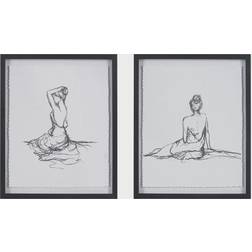 Madison Park Feminine Figure 2pcs Framed Art 17x21" 2