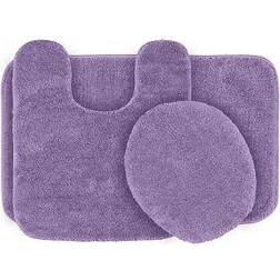 Garland Traditional Bath Rug 3-Pack Purple 21x34"