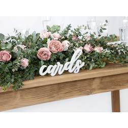 PartyDeco Accessorio Feste Carte Da Scrivere Di Legno 20 x 10 cm Bianco