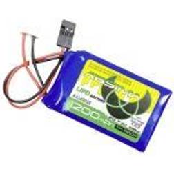 Absima Modelbyggeri-batteripakke (LiPo) 7.4 V 1200 mAh Celletal: 2 Softcase JR/Futaba