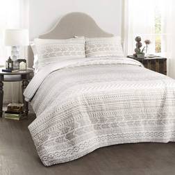 Lush Decor Hygge Geo Täcke Brun, Vit (233.68x223.52cm)