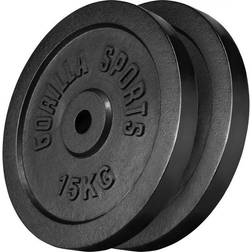 Gorilla Sports Vægtskiver IRON 2x15kg Pakke 30 kg