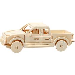 Creativ Company 3D konstruktionsfigur, pickup truck, str. 19,5x8x12 cm, krydsfiner, 1stk