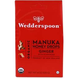 Wedderspoon Organic Manuka Honey Drops Ginger 4.0 oz