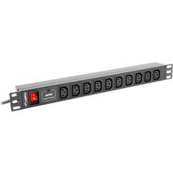 Lanberg PDU-10I-0200-IEC-BK PDU Steckdosenleiste 1U