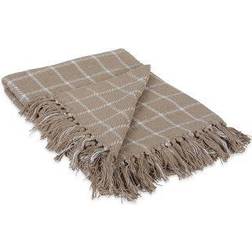 Design Imports Checked Blankets Brown (152.4x127)