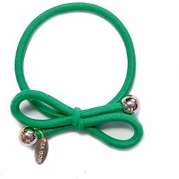 Ia Bon Hair Tie Gold Bead Kelly Green