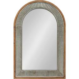 Kate and Laurel Deely Wood and Metal Framed Arch Wall Mirror 24x36"