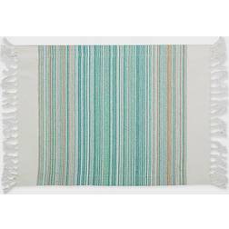 Design Imports Striped Fringe 6-pack Place Mat Blue (50.8x33.02cm)