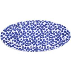 Vietri Santorini Flower Narrow Oval Serving Platter & Tray