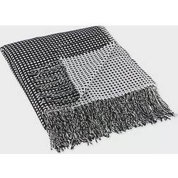 Design Imports Waffle Knit Blankets White, Black (152.4x127cm)