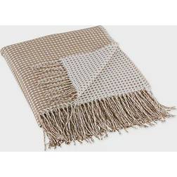 Design Imports Waffle Knit Blankets White, Brown (152.4x127cm)