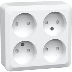 Gelia Connect 2 Home Vägguttag 4-vägs, utanpåliggande, ojordat