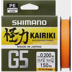 Shimano Kairiki G5 Flätlina 150m Orange 0,18mm 8,0kg
