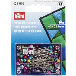 Prym Pearl Head Pins, Assorted Colours, 38mm, Pack of 40