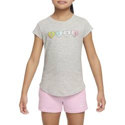 Nike Little Kid's Swoosh Love T-shirt - Grey Heather (36J088-C87)