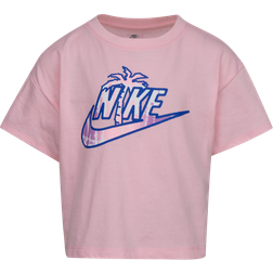 Nike Little Kid's Sportwear Futura Print Fill Boxy T-shirt - Arctic Punch (36J104-A6A)