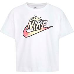 Nike Little Kid's Sportwear Futura Print Fill Boxy T-shirt - White (36J104-001)