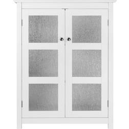 Teamson Home Connor Mueble De Baño De Madera 2 Puerta De Vidrio Blanco ELG-580 Armario 66x86.4cm