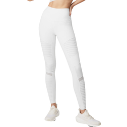 Alo High-Waist Moto Legging Women - White/White Glossy