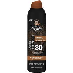 Australian Gold Continuous Spray Sunscreen with Instant Bronzer SPF30 170g