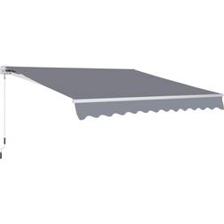 OutSunny Manual Retractable Awning, size (4m x3m)-Grey