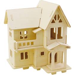 Creativ Company 3D konstruktionsfigur, Hus med altan, str. 15,8x17,5x19,5 1 stk