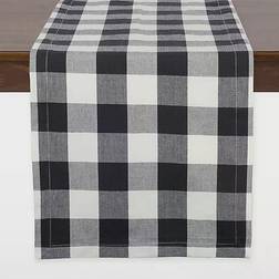 Design Imports Buffalo Check Tablecloth White, Black (182.88x35.56cm)