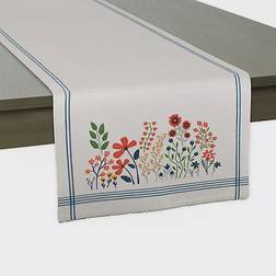 Design Imports Flower Garden Embellished Tablecloth White (182.88x35.56cm)