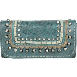 American West Blue Ridge Ladies Tri-Fold Wallet - Dark Turquoise