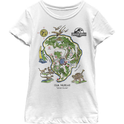 Fifth Sun Girl's Jurassic World Isla Nublar Map Graphic T-shirt - White