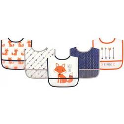 Hudson Peva Fox Drooler Bib Set Orange 5-pack