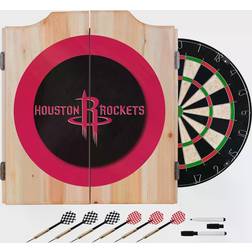 Houston Rockets Wood Dart Cabinet Set