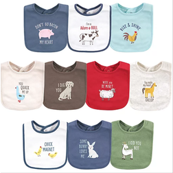 Hudson Cotton Bibs Bacon My Heart 10-pack