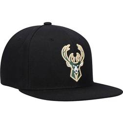 Mitchell & Ness Milwaukee Bucks English Dropback Snapback Hat Men - Black