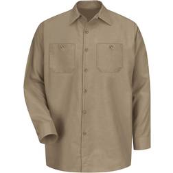 Red Kap Industrial Long Sleeve Work Shirt - Khaki