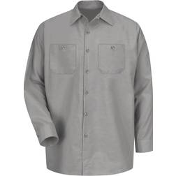 Red Kap Industrial Long Sleeve Work Shirt - Light Grey