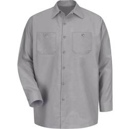 Red Kap Industrial Long Sleeve Work Shirt - Silver Gray