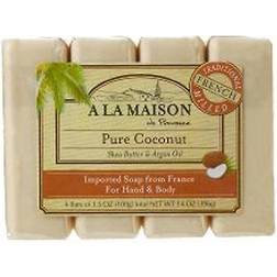 A la Maison de Provence Pure Coconut Bar Soaps 100g 4-pack 4-pack