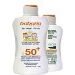 Babaria Kids Spf50 Leche Protectora Resistente Al Agua 200ml Balsamo Aloe 100ml